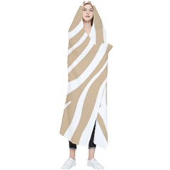 Brown Zebra Vibes Animal Print  Wearable Blanket by ConteMonfrey