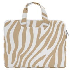 Brown Zebra Vibes Animal Print  Macbook Pro 16  Double Pocket Laptop Bag  by ConteMonfrey