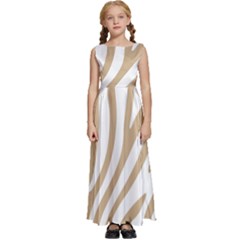 Brown Zebra Vibes Animal Print  Kids  Satin Sleeveless Maxi Dress by ConteMonfrey