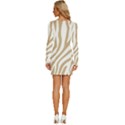 Brown Zebra Vibes Animal Print  Long Sleeve Square Neck Bodycon Velvet Dress View4