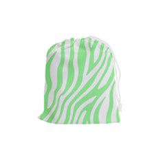 Green Zebra Vibes Animal Print  Drawstring Pouch (medium) by ConteMonfrey