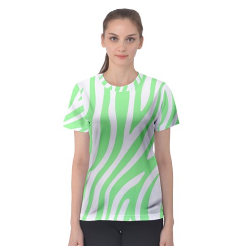 Green Zebra Vibes Animal Print  Women s Sport Mesh Tee by ConteMonfrey