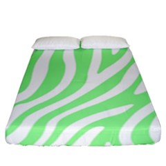 Green Zebra Vibes Animal Print  Fitted Sheet (king Size) by ConteMonfrey