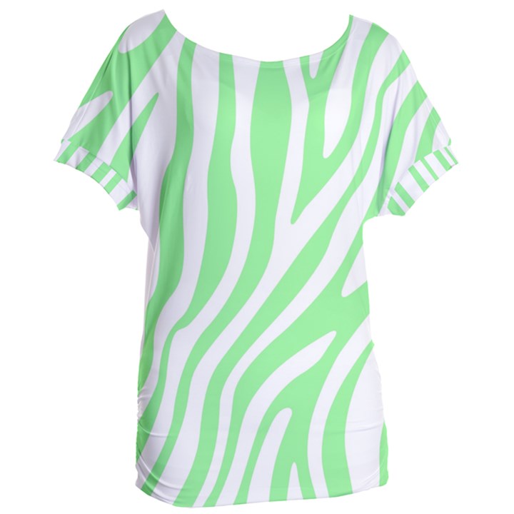 Green Zebra Vibes Animal Print  Women s Oversized Tee