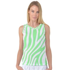 Green Zebra Vibes Animal Print  Women s Basketball Tank Top by ConteMonfrey