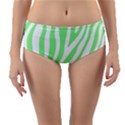 Green Zebra Vibes Animal Print  Reversible Mid-Waist Bikini Bottoms View3