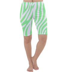 Green Zebra Vibes Animal Print  Cropped Leggings  by ConteMonfrey