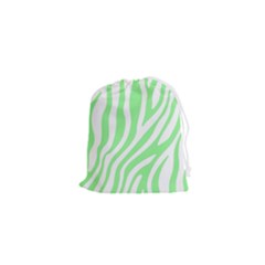 Green Zebra Vibes Animal Print  Drawstring Pouch (xs) by ConteMonfrey