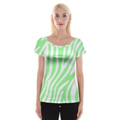 Green Zebra Vibes Animal Print  Cap Sleeve Top by ConteMonfrey