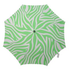 Green Zebra Vibes Animal Print  Hook Handle Umbrellas (small) by ConteMonfrey