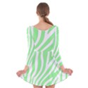 Green Zebra Vibes Animal Print  Long Sleeve Velvet Skater Dress View2