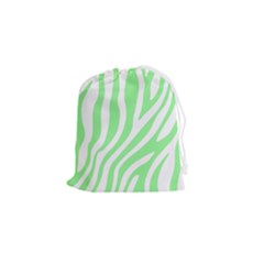 Green Zebra Vibes Animal Print  Drawstring Pouch (small) by ConteMonfrey