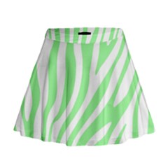 Green Zebra Vibes Animal Print  Mini Flare Skirt by ConteMonfrey