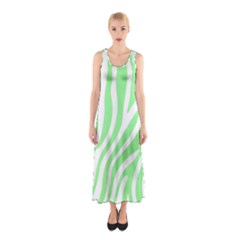 Green Zebra Vibes Animal Print  Sleeveless Maxi Dress by ConteMonfrey