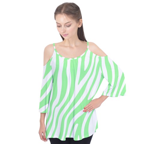 Green Zebra Vibes Animal Print  Flutter Tees by ConteMonfrey