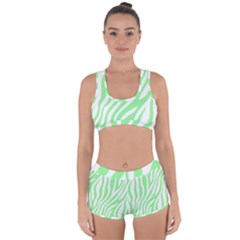 Green Zebra Vibes Animal Print  Racerback Boyleg Bikini Set by ConteMonfrey