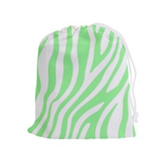 Green Zebra Vibes Animal Print  Drawstring Pouch (xl) by ConteMonfrey