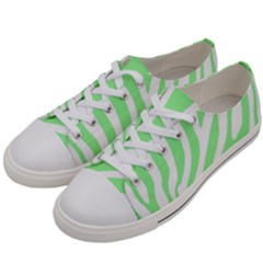 Green Zebra Vibes Animal Print  Men s Low Top Canvas Sneakers by ConteMonfrey