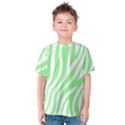 Green Zebra Vibes Animal Print  Kids  Cotton Tee View1