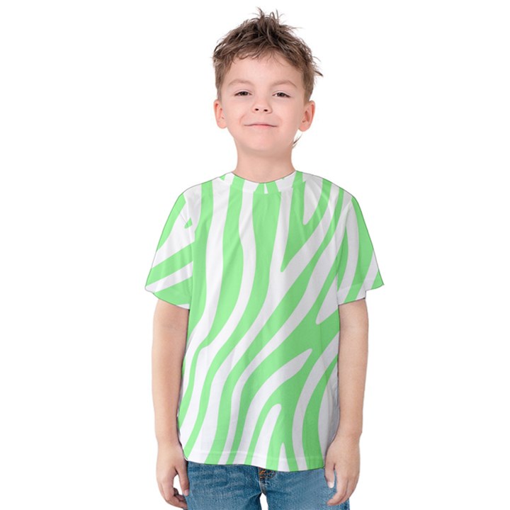 Green Zebra Vibes Animal Print  Kids  Cotton Tee