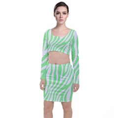 Green Zebra Vibes Animal Print  Top And Skirt Sets by ConteMonfrey