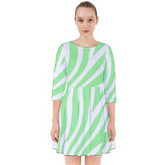 Green Zebra Vibes Animal Print  Smock Dress by ConteMonfrey