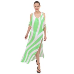 Green Zebra Vibes Animal Print  Maxi Chiffon Cover Up Dress by ConteMonfrey