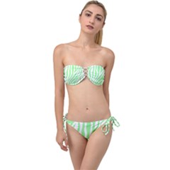 Green Zebra Vibes Animal Print  Twist Bandeau Bikini Set by ConteMonfrey