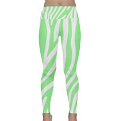 Green Zebra Vibes Animal Print  Lightweight Velour Classic Yoga Leggings by ConteMonfrey