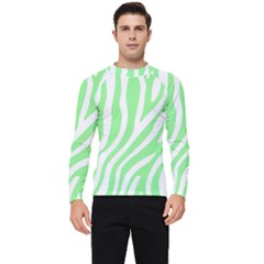 Green Zebra Vibes Animal Print  Men s Long Sleeve Rash Guard by ConteMonfrey