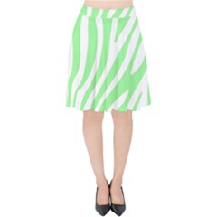 Green Zebra Vibes Animal Print  Velvet High Waist Skirt by ConteMonfrey