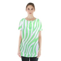 Green Zebra Vibes Animal Print  Skirt Hem Sports Top by ConteMonfrey