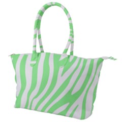 Green Zebra Vibes Animal Print  Canvas Shoulder Bag by ConteMonfrey