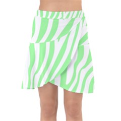 Green Zebra Vibes Animal Print  Wrap Front Skirt by ConteMonfrey