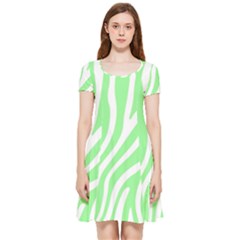 Green Zebra Vibes Animal Print  Inside Out Cap Sleeve Dress by ConteMonfrey