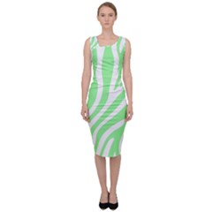 Green Zebra Vibes Animal Print  Sleeveless Pencil Dress by ConteMonfrey