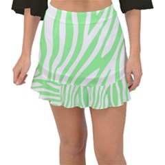 Green Zebra Vibes Animal Print  Fishtail Mini Chiffon Skirt by ConteMonfrey