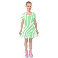 Green Zebra Vibes Animal Print  Kids  Short Sleeve Velvet Dress by ConteMonfrey