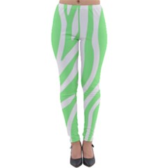 Green Zebra Vibes Animal Print  Lightweight Velour Leggings by ConteMonfrey