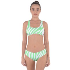 Green Zebra Vibes Animal Print  Criss Cross Bikini Set by ConteMonfrey