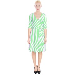 Green Zebra Vibes Animal Print  Wrap Up Cocktail Dress by ConteMonfrey