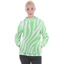 Green Zebra Vibes Animal Print  Women s Hooded Pullover View1