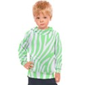 Green Zebra Vibes Animal Print  Kids  Hooded Pullover View1