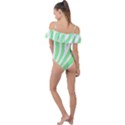 Green Zebra Vibes Animal Print  Frill Detail One Piece Swimsuit View2