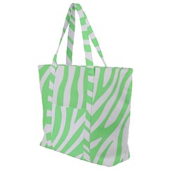 Green Zebra Vibes Animal Print  Zip Up Canvas Bag by ConteMonfrey