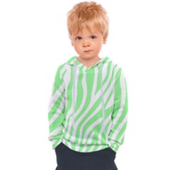 Green Zebra Vibes Animal Print  Kids  Overhead Hoodie by ConteMonfrey