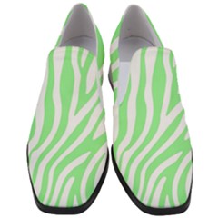 Green Zebra Vibes Animal Print  Women Slip On Heel Loafers by ConteMonfrey