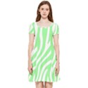 Green Zebra Vibes Animal Print  Inside Out Cap Sleeve Dress View1