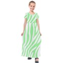 Green Zebra Vibes Animal Print  Kids  Short Sleeve Maxi Dress View1