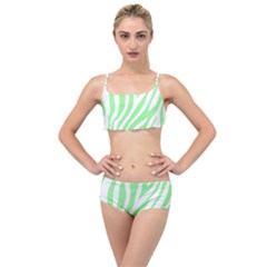 Green Zebra Vibes Animal Print  Layered Top Bikini Set by ConteMonfrey